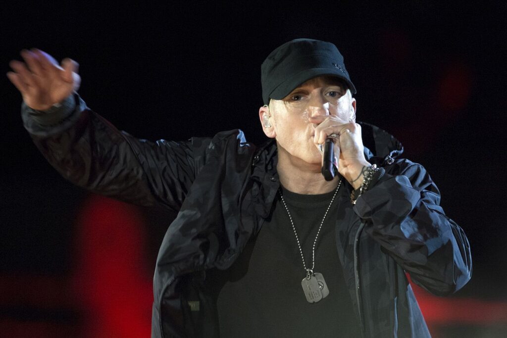 Eminem performs during The Concert